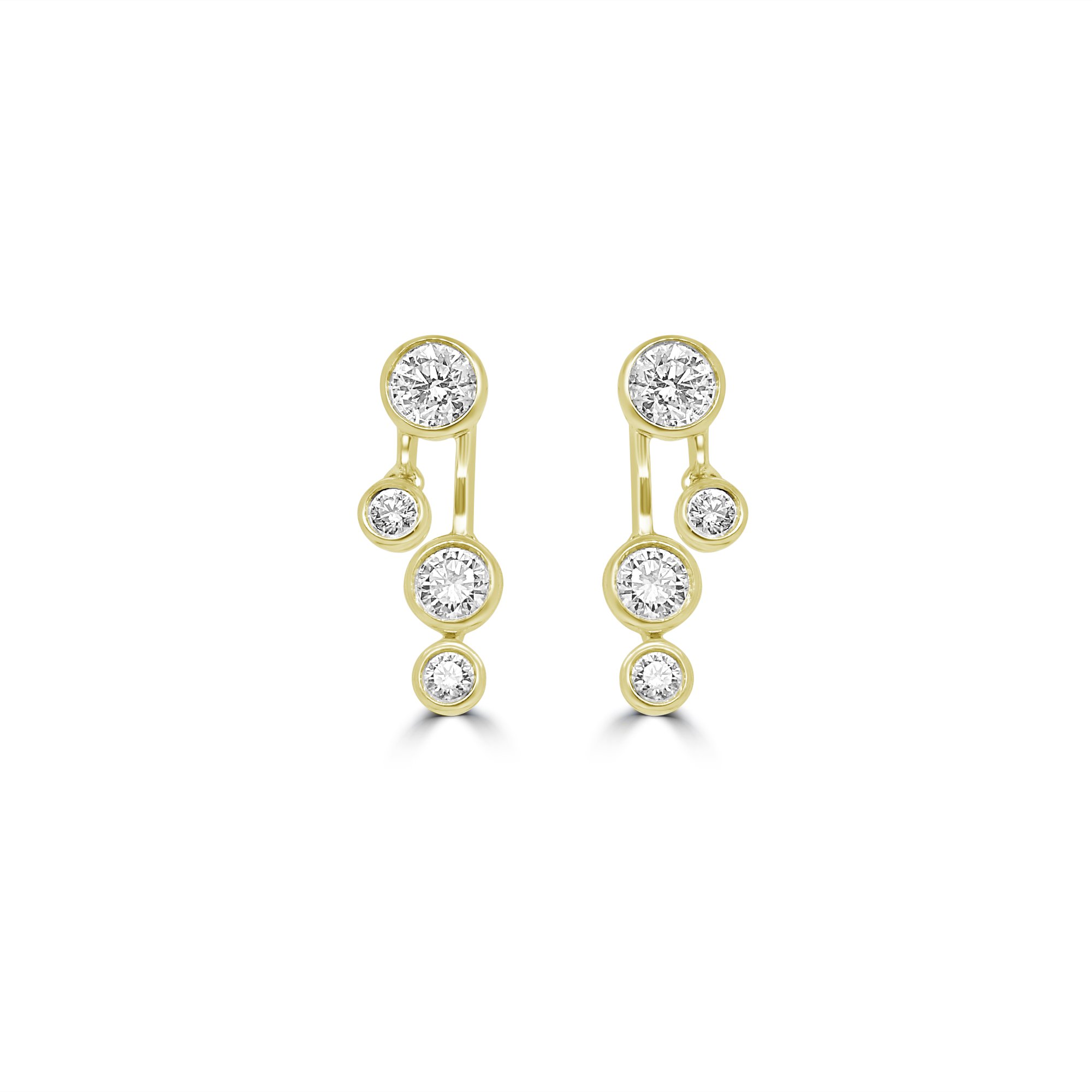 18Y 8x RBC Dia 0.69ct Bubble Drop Earrings