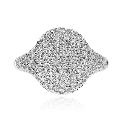 18W 221x RBC Dia 1.18ct Fancy Pave Oval Ring