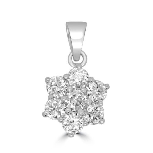 18W 7x RBC Dia 1.78ct Pointed Flower Cluster Pendant