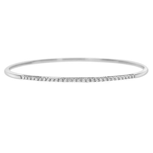 18W Rbc 0.68ct PavÚ Set In 2 Sections Narrow Round Bangle